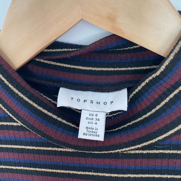 Navy and burgundy (lined) Bodycon longleeve dresss from topshop - Picture 2 of 3